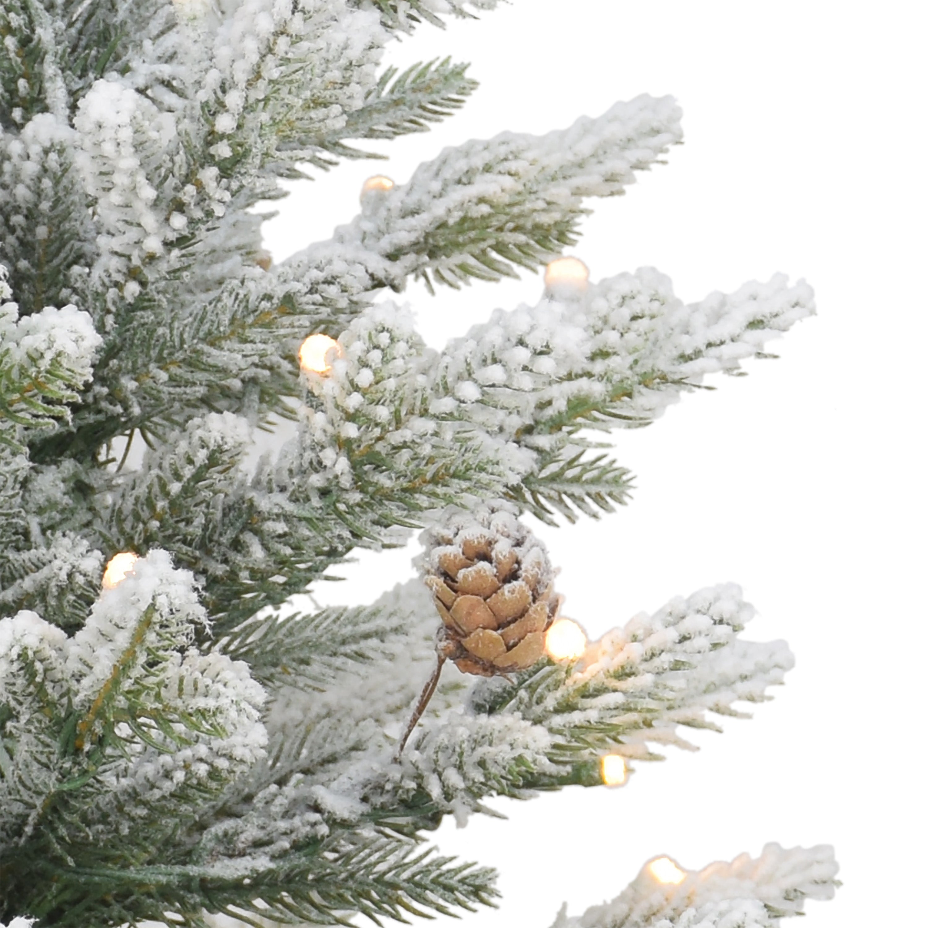 3ft Pre-Lit Potted Flocked Tree